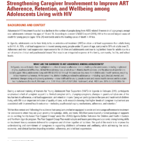 Improving ART Adherence in Adolescents through Increased Caregiver Support