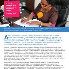Community Health and Social Welfare Systems Strengthening Program Technical Brief